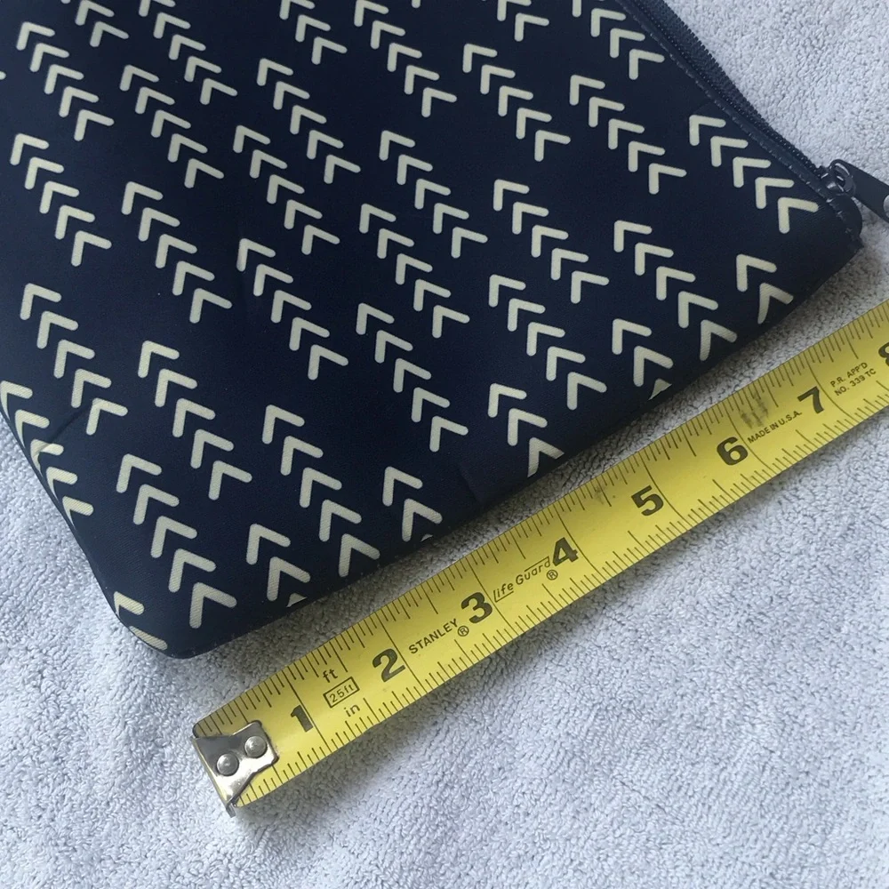 Navy and White Zipper Neoprene iPad Case